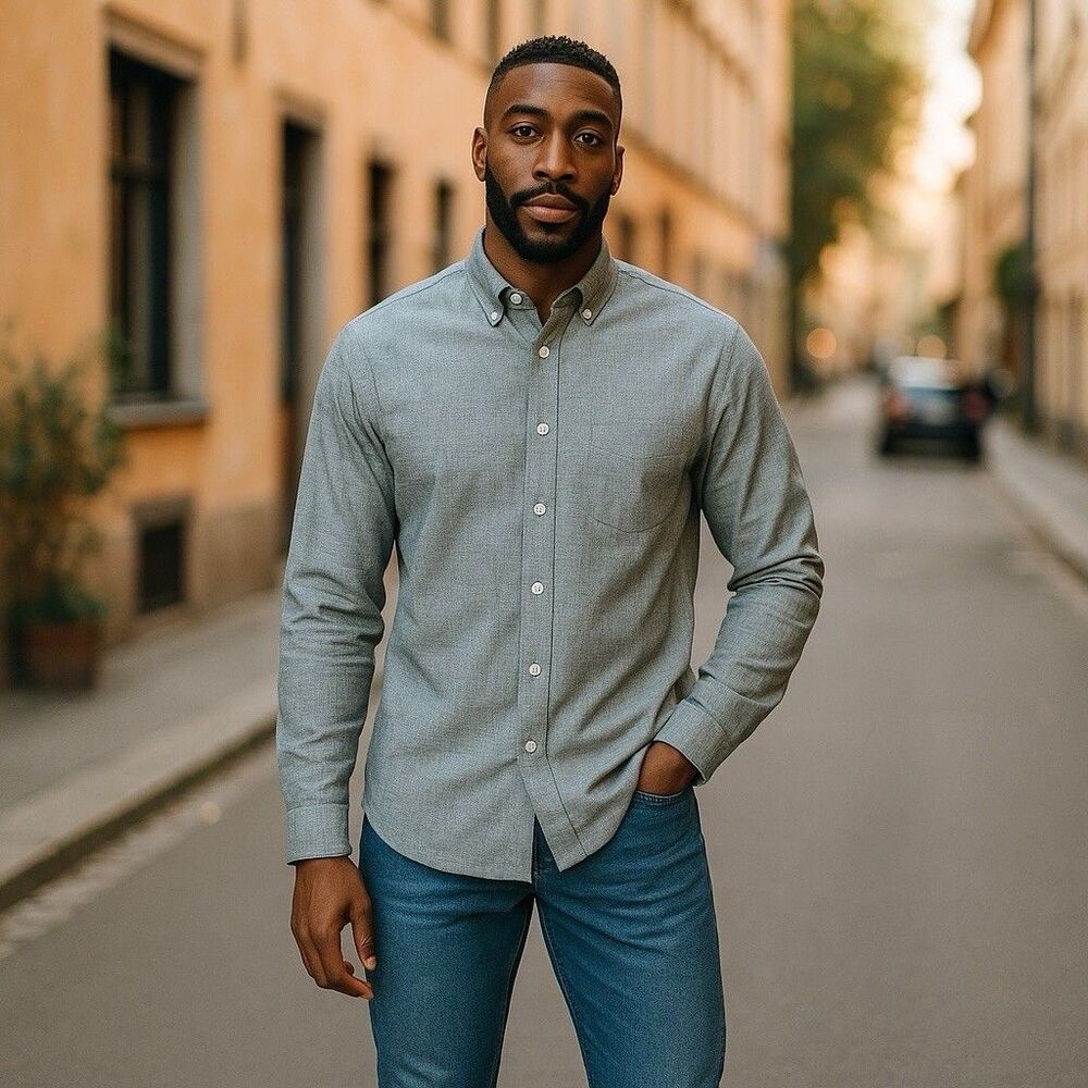 Cotton Natural Men’s Button down Summer Relaxed Linen Natural Beach